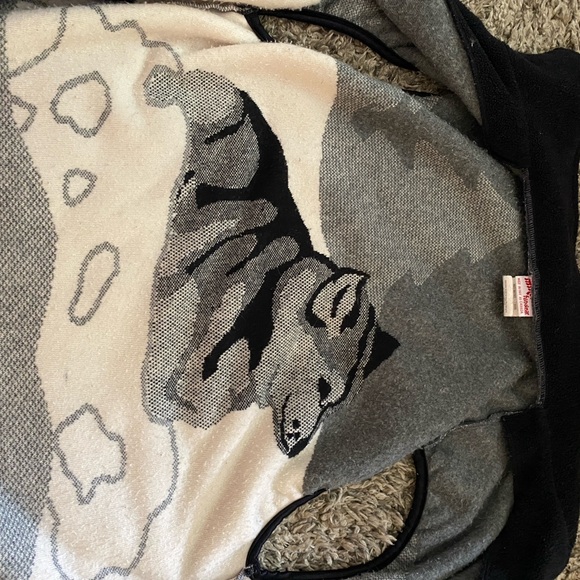 Milton Fun Wear Vest  Unisex S Fleece Nature Wolf Print Vintage 90s - Picture 12 of 12